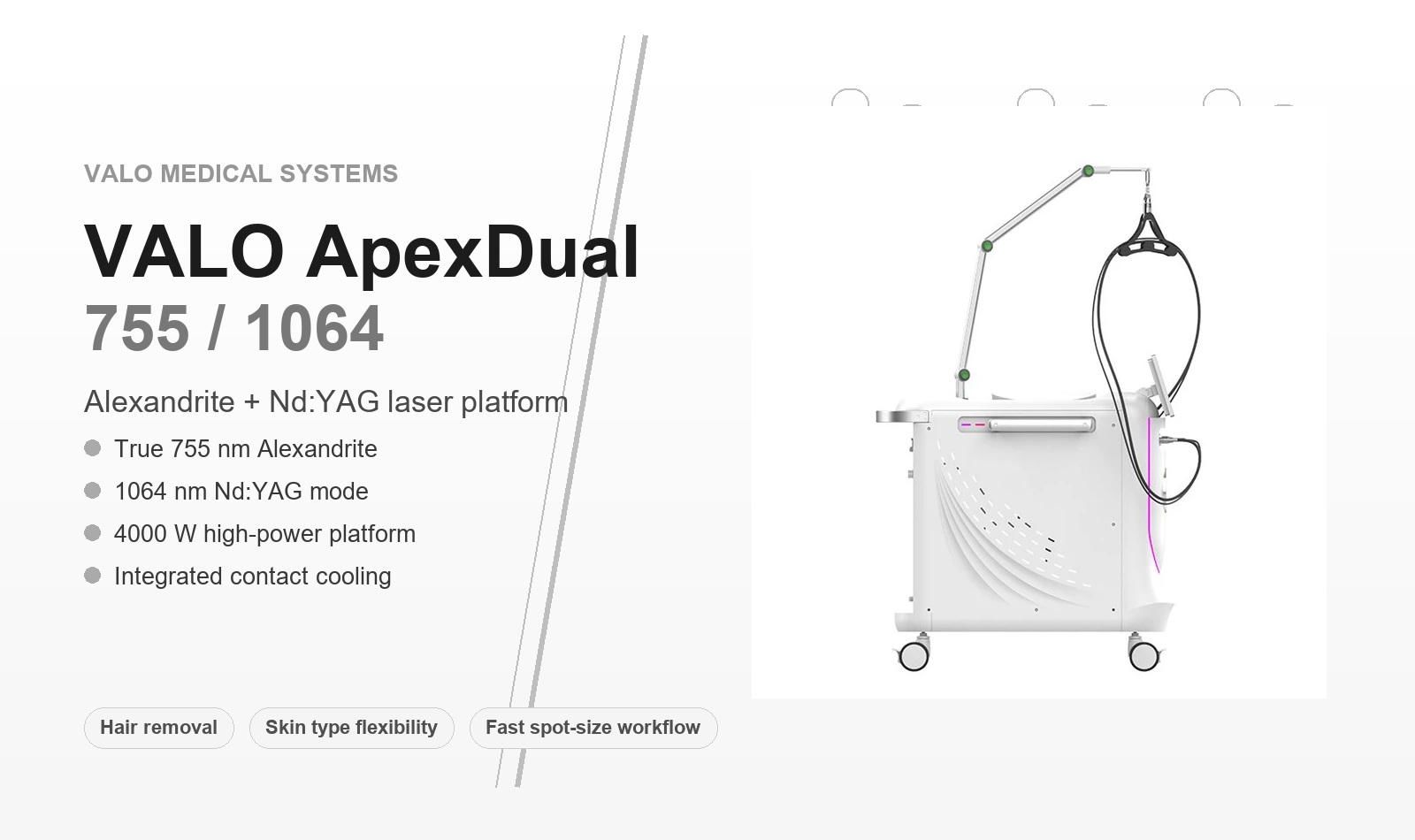 VALO ApexDual 755/1064 laser platform